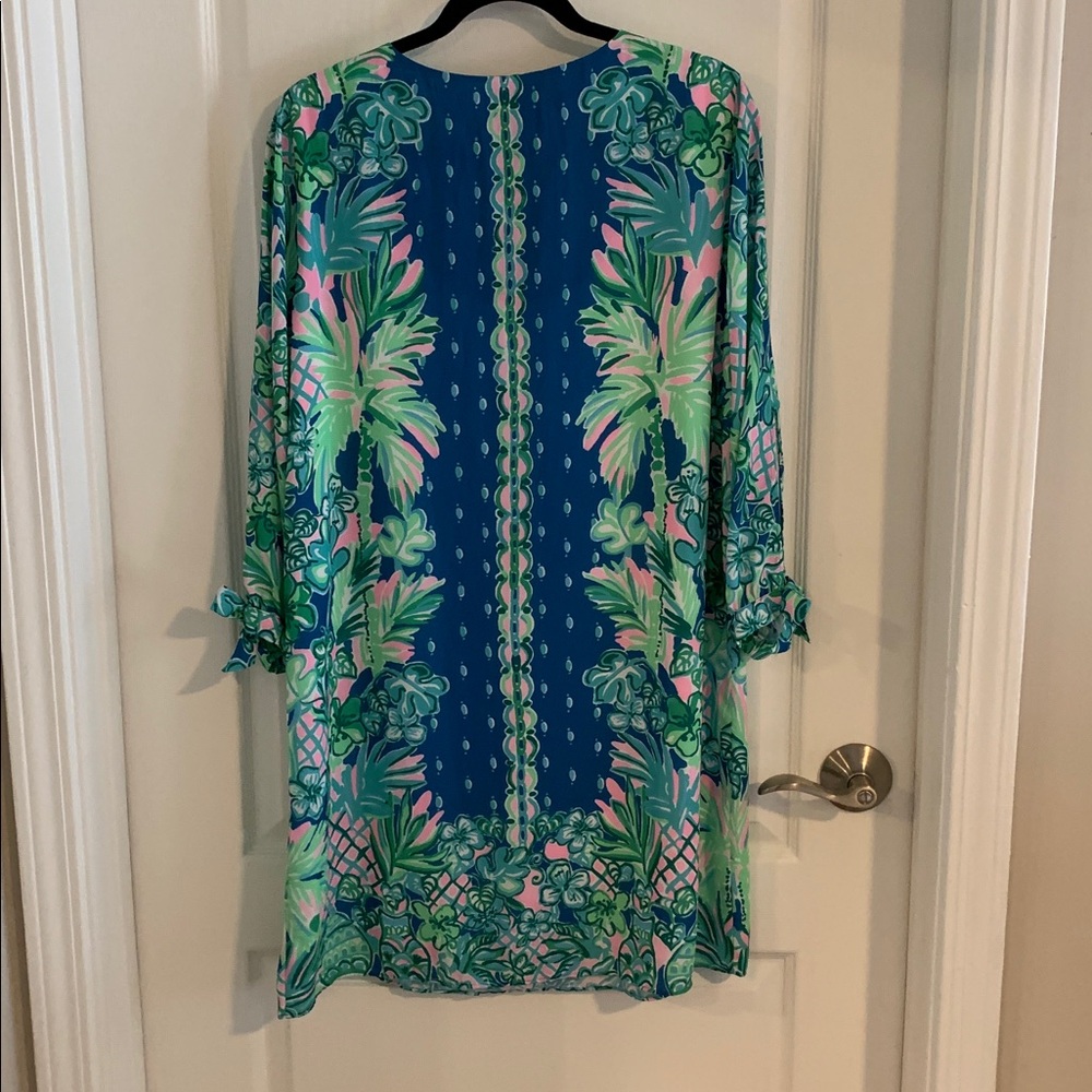 Lilly Pulitzer Blue and Green Tropical Dress - Picture 2 of 5